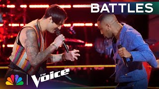 Danny Joseph and Deon Jones Go Deep Singing quotIts a Mans Mans Mans Worldquot  Voice Battles  NBC [upl. by Karlik]