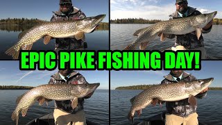 Epic Pike Fishing Day  Crazy BIG PIKE ACTION [upl. by Cyn]