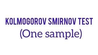 kolmogorov smirnov test one samplebhupsychology [upl. by Neelrad678]