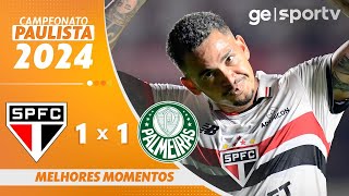 SÃO PAULO 1 X 1 PALMEIRAS  MELHORES MOMENTOS  CAMPEONATO PAULISTA 2024  geglobo [upl. by Pedaias420]