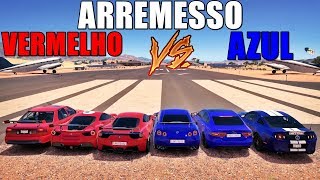 LEITE QUENTE QUER ME MATAR NO ARREMESSO DE CARROS  VERMELHO VS AZUL  FORZA HORIZON 3  GAMEPLAY [upl. by Nylrebma]