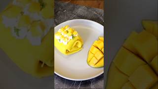 Mango Crepe Roll crepe crepecake mango mangorecipe shorts viralshorts asmr كريب shorts [upl. by Pierrepont500]