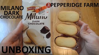 Unboxing Pepperidge Farm Milano Dark Chocolate Cookies 3Pack [upl. by Lusa58]