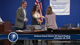 20181218 Elmhurst 205 School Board Meeting [upl. by Allerie]