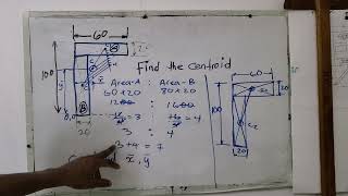 How to find Centroid of a quotLquot Shaped Figure graphically [upl. by Schofield]