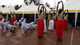 Igishakamba Rwandan traditional dance shot from the back [upl. by Aelber605]