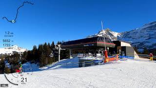 5K Skiing Les Diablerets Top to Bottom MeilleretMazotsDiablerets Vaud Switzerland GoPro HERO9 [upl. by Aihsila]