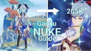 F2P C0 Ganyu 205k Nuke Guide Genshin Impact [upl. by Ellenrahs]