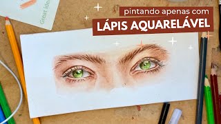 PINTANDO APENAS COM LÁPIS AQUARELÁVEL BARATINHO  como usar [upl. by Anaig]