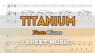 David Guetta  Titanium  Flute and Piano Sheet MusicFull Score [upl. by Nani]