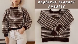 Learn how to make this crochet sweater as a beginner [upl. by Arihat]