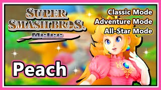 Super Smash Bros Melee  Classic Adventure amp AllStar Mode  Peach HardNormal [upl. by Ydurt]