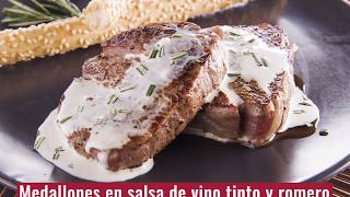 Cómo hacer Medallones en salsa de vino tinto [upl. by Colville]