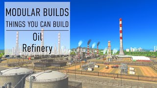 Oil Refinery  Cities Skylines Modular Builds  No Mods Mini Build Guides [upl. by Enaek]