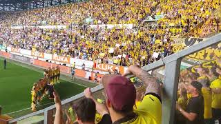 BVB Fans feiern mit der Mannschaft  FC Augsburg  Borussia Dortmund [upl. by Hymie23]