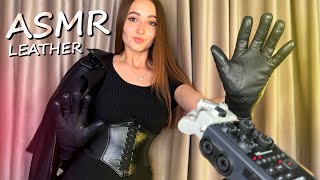 ASMR  ALL LEATHER TRIGGERS  Relax Leather Gloves and Jacket amp Corset ZOOM H6 SOUNDS  No Talking [upl. by Abrams]