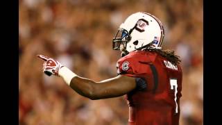 Jadevon Clowney hardest hit in college football history [upl. by Anairdna]