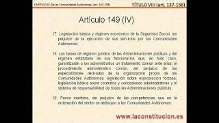 Titulo VIII  Parte 2  Art 149 de la Constitucion Española 1978  Oposiciones [upl. by Cosma]