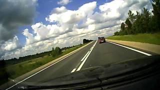 Overtake Fail  Two cars and bus crash ends with a flip over [upl. by Rowney]