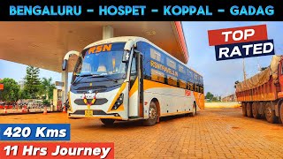 BANGALORE TO GADAG by Top Rated RSN VECV AC SLEEPER BUS  Bus Cabin Ride [upl. by Madalena]