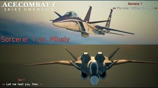 Ace Combat 7 Skies Unknown  Sorcerer 1 vs Mihaly  F15SMTD [upl. by Eiralih]