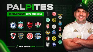 PALPITES DE FUTEBOL PARA HOJE 25 02 2024 DOMINGO  BILHETE PRONTO  Boleiros Tips [upl. by Grieve931]