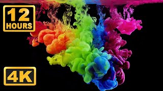 Abstract Liquid 12 Hours 4K Satisfaying Video Relaxing Music  Screensaver for Meditation Fluids [upl. by Ardiedak]