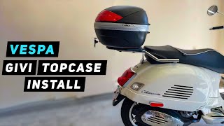 GIVI Monolock Top Case Install  Vespa GTS 250  300  Mitchs Scooter Stuff [upl. by Flavia]