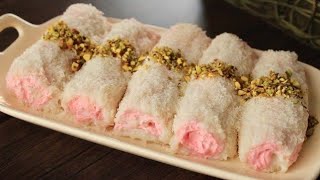 Turkish Delight  10 Mins Dessert Recipe  Turkish Roll [upl. by Xella232]