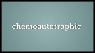 Chemoautotrophic Meaning [upl. by Landa507]