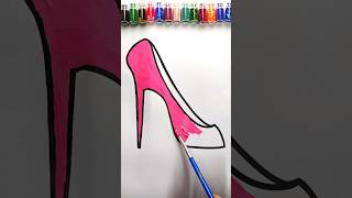 Pink colour heels paints and arts art glitterpainting artandcraft [upl. by Surad]