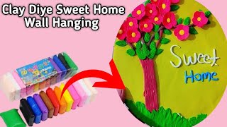 How To Make Wall Hanging With Clay😳😘 Clay Wall Hanging Craft Ideas Clay Art 2024Clay Craft Ideas [upl. by Asirrac313]