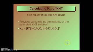 Calculating the Solubility Product Constant of KHTartrate [upl. by Ierbua]