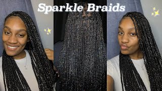 Sparkle Braids Tutorial  Knotless Box Braids [upl. by Lisha800]