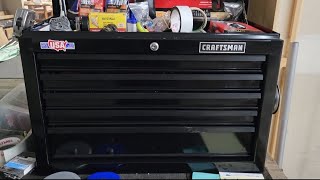 Lets take a look inside my new toolbox Craftsman 5 drawer It holds nearly everything I need [upl. by Naelcm]