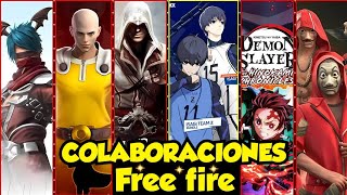 TODAS LAS COLABORACIÓN DE FREE FIRE DESDE SUS INICIOS  CUAL ES LA MEJOR [upl. by Wina]