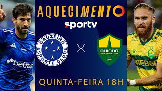 CRUZEIRO X CUIABÁ  AQUECIMENTO AO VIVO E COM IMAGENS  BRASILEIRÃO  live sportv [upl. by Godard296]