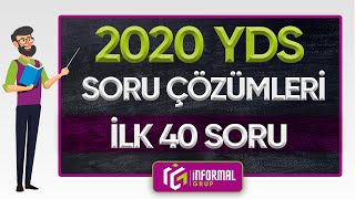 2020 YDS İngilizce Soruları ve Çözümleri  PART 1  İlk 40 Soru [upl. by Akimat]