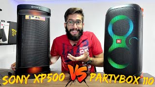 Sony SRSXP500 Vs JBL PARTYBOX 110 160W Qual tem melhor qualidade sonora Comparativo [upl. by Eelyek]