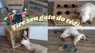 COMO FAZER BRINQUEDOS PARA GATOS SEM GASTAR NADA Simples fácil e funcional [upl. by Tinya]