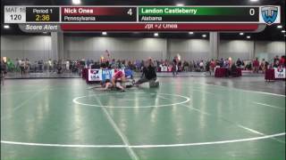 1208 Junior Men 120 Nick Onea Pennsylvania vs Landon Castleberry Alabama 3617425104 [upl. by Ifen]