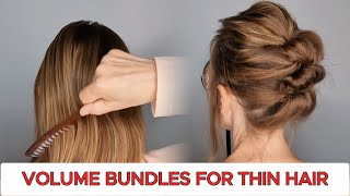 Volume buns for thin Hair  Hair tutorial [upl. by Godewyn376]