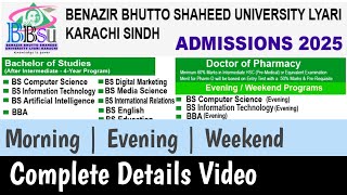 BBSUL University Lyari Admission 2025  BBSUL Admission 2025  BBSUL University Lyari BBSUL [upl. by Hwu708]