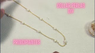 Cómo hacer un collar perlas Tutorial PRINCIPIANTES Collar alambrismo Diy [upl. by Naugan]