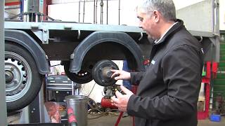 Servicing and inspecting a braked trailer with knott brakes [upl. by Jade]