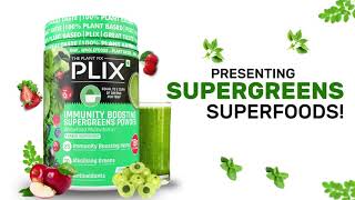 Plix Immunity Boosting Supergreens  45 Ingredients in One Scoop [upl. by Acirat]