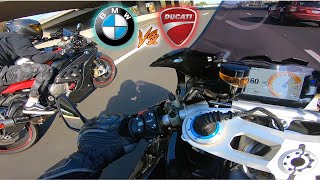 Ducati Panigale V4 vs BMW S1000RR First Time Racing The V4 [upl. by Hsima]