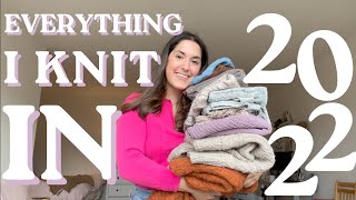 Everything I Knit In 2022  trying on all of my knitwear [upl. by Asiuqram]