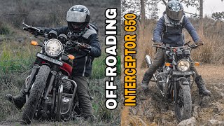 Royal Enfield Interceptor 650  Off Roading Test  depth Details [upl. by Kostman]