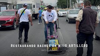 Reparando los baches de la Niño Artillero [upl. by Merilee]